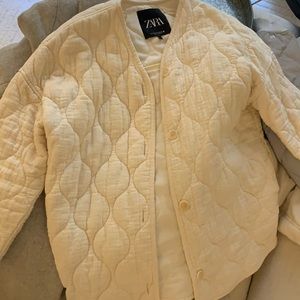 Zara White Quilted Jacket
